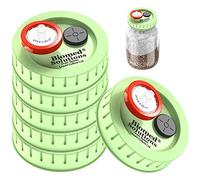 Lot de 6 couvercles de culture liquide pour champignons à bouche régulière, 70 mm avec filtre de seringue PTFE de 0,2 micron et ports d'injection auto-cicatrisants de 20 mm pour mycologie de culture