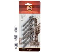 Lot De 6 Craies Carrés De Graphite Kho-I-Noor 2b-4b & 6b Référence 4390
