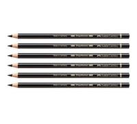 Lot de 6 crayons de couleur - Noir - 199 - Polychromos Faber-Castell Noir