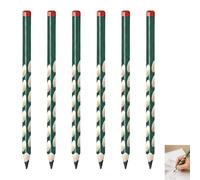 Lot de 6 Crayons Graphite HB Ergonomiques Apprentissage, Papier Triangulaire pour Gaucher et Droitier, Empreintes Préformées pour Apprentissage de l’Écriture Fluide et Confortable, Étude et Dessin
