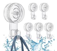 Lot de 6 crochets à ventouse, pas de perçage nécessaire, ultra-résistants, capacité de charge de 5 kg, alliant adhérence, ventouse et étanchéité, pour fenêtres, salle de bains, cuisine, transparents