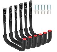 Lot de 6 crochets de garage, crochets pour échelle de 20 cm, crochets pour le rangement des outils de garage, supports muraux robustes pour vélos, chaises, tuyaux, usage intérieur et extérieur