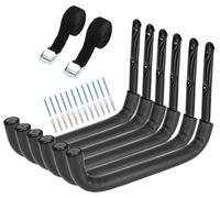 Lot de 6 crochets de rangement pour garage, robustes, fixation murale de 32,7 cm, crochets de rangement