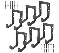 Lot de 6 crochets muraux robustes pour garage, crochets doubles, supports muraux, crochets pour échelles, supports à outils, supports muraux pour garage, supports à skis, pneus de voiture, outils, sup