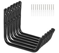 Lot de 6 crochets muraux universels, crochets pour échelle, crochets de garage de 28 cm, supports muraux pour garage, cintres et rangements pour échelle, outils, chaise et tuyau