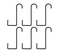 Lot de 6 crochets ronds pour jardinière, balustrade - Noir - Pour pots de fleurs, pots de fleurs, bonsaï - À suspendre - En fer