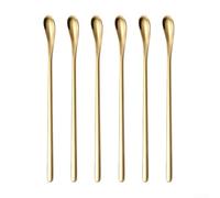 Lot de 6 cuillères à cire en acier inoxydable 19,3 cm résistantes à la chaleur - Bâton de mélange robuste pour cire en résine bougies DIY - Outils de bricolage multicolores (doré)