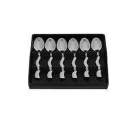 Jean Dubost Créations 6 Cuillères à Moka Acier Inoxydable Coffret Moka, Noir
