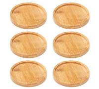 Lot de 6 dessous de verre en bois, bougeoirs, plateaux à bougies, dessous de verre ronds en bois, bougeoirs de baptême, accessoires décoratifs (couleur bois)