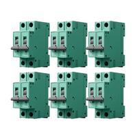 Lot de 6 disjoncteurs MCB FPV63 DC 2P MCB 550/800 V 3 A 6 A 10 A 16 A 20 A 25 A 32 A 40 A 50 A 63 A Mini disjoncteur automatique pour système solaire photovoltaïque (800 V (6 pièces), 63 A)