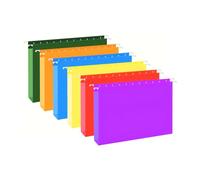 Lot de 6 dossiers suspendus colorés de 5,1 cm avec onglets et cartes d'index, organiseur de fichiers suspendus pour bureau et maison, documents et fournitures de stockage de papier