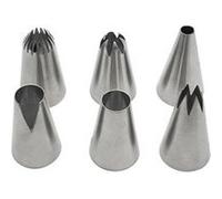 Zenker 44894 Lots de 6 douilles à pâtisserie en acier inoxydable, Grand format, décoration gâteaux et cupcakes, pour poche à douilles, Acier inoxydable, Diamètre 3 cm, Hauteur 4,7 cm