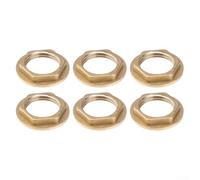 Lot de 6 écrous arrière hexagonaux à bride G1/2 en laiton, accessoires de réparation de robinet sécurisés pour salle de bain, matériau épais avec haute résistance à la traction, raccords de taille