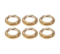 Lot de 6 écrous hexagonaux à bride G1/2 en laiton, écrous arrière pour raccords sanitaires, connecteurs de plomberie résistants à l'usure pour fixation de tuyaux de salle de bain, finition dorée