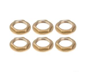 Lot de 6 écrous hexagonaux à bride G1/2 en laiton, écrous arrière pour raccords sanitaires, connecteurs de plomberie résistants à l'usure pour fixation de tuyaux de salle de bain, finition dorée
