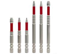Lot de 6 embouts de tournevis à tige hexagonale en alliage d'acier pour tournevis électriques avec support magnétique pour vis H1,5 à H6