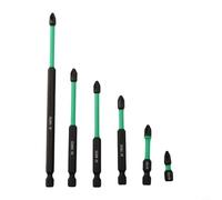 Lot de 6 embouts de tournevis PZ2 de 25 à 150 mm de long pour tournevis Pozidriv en alliage d'acier pour perceuse à percussion, bois, métal, maçonnerie, assemblage de meubles
