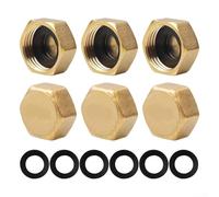 Lot de 6 embouts de tuyau d'arrosage en laiton avec construction robuste et ajustement précis pour une performance constante au fil du temps (taille 1/2)