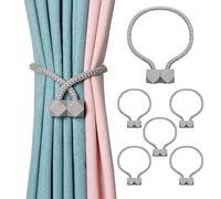 Lot de 6 Embrasses de Rideaux Magnétiques,Pince Aimantée pour Rideaux pour Décoration Bureau Maison (Gris)