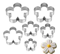 Lot de 6 Emporte Piece Patisserie Fleur en Acier Inoxydable - Bekecidi Cercle a Patisserie pour Gateaux Emporte Piece Fleur Tartes Biscuits Métal Ustensiles de Cuisine
