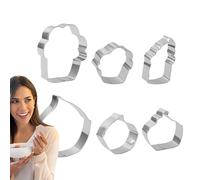 Lot de 6 emporte-pièces en acier inoxydable - Outils de cuisson pour biscuits, gâteaux, maison, cuisine, fête, mariage, fête, goûter