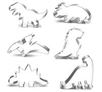 Lot de 6 emporte-pièces en forme de dinosaure, T-Rex, ptérosaurie, tricératops en acier inoxydable de qualité alimentaire