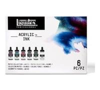 Lot de 6 encres acryliques Liquitex Acrylic Ink 30ml muted collection + blanc