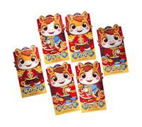 Lot de 6 enveloppes rouges 2026 Year of Horse Lucky, Full Power | Enveloppe porte-monnaie porte-bonheur en papier pour le printemps, le festival, le Nouvel An chinois, les cadeaux de mariage