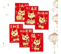 Lot de 6 enveloppes rouges Année du cheval 2026 | Lot de 2 paquets rouges pour fête du printemps, mariage, fête d'anniversaire, réunions de famille, occasions spéciales, Noël