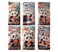 Lot de 6 enveloppes rouges pour le Nouvel An de Hong Bao - Enveloppes pour argent liquide, enveloppes , accessoires de l'année pour le festival du printemps