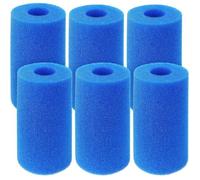 Lot de 6 éponges filtrantes de type A - Pour piscine - Filtre de rechange - Cartouche de pompe - Réutilisable - Lavable - Mousse -