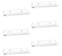 Lot de 6 étagères flottantes en Acrylique Transparent pour Rangement Mural, 38 cm, étagère Murale pour Enfants, Rebord d'affichage