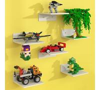 Lot de 6 étagères murales flottantes compatibles avec briques Lego (6, blanc)