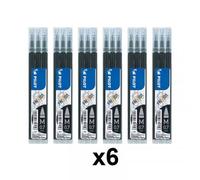 Lot De 6 Étui De 3 Recharges Frixion Pointe Moyenne 0,7mm Noir Pilot