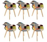 Lot de 6 Fauteuils Scandinaves Multicolore - PATCHWORK - ALTOBUY Multicolore G