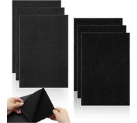 Lot de 6 feuilles de fixation en nylon noir 20 x 30 cm avec crochets et boucles pour sécuriser les meubles, les coussins et les articles de maison