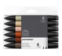 Lot De 6 Feutres Promarker - Tons Terreux - Winsor Et Newton