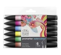 Lot de 6 feutres Promarker Watercolour tons floraux Winsor et Newton G