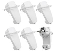 Lot de 6 fiches coudées avec contact de protection - Extra plates - Fiche Euro avec poignée rabattable - 250 V/16 A - Pour câbles jusqu'à 3 x 1,5 mm² - Pour un usage domestique