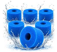 Lot de 6 Filtres Mousse Piscine 108 x 40 x 73 mm, Cartouches Filtre Spa Lavables, Compatibles Intex Type S et Bestway Lay-Z-Spa, Éponge Filtrante pour Jacuzzi