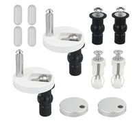Lot de 6 fixations pour abattant de WC et 4 pièces de ferrures d'étanchéité anti-collision autocollantes pour siège de WC - Charnières pour lunette de WC