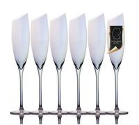 Lot de 6 flûtes à champagne 150 ml à reflets arc-en-ciel - prosecco et mousseux, bord moderne, lave-vaisselle