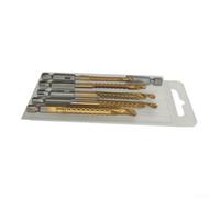 Lot de 6 forets à tige hexagonale pour bois et métal 135 degrés | Pointe fendue avec étui de rangement compatible avec les perceuses électriques M3 M5 pour M6 et M6.5 M8 Finition dorée