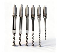 Lot de 6 Forets à Trou Carré, Bédanes Creux en Acier Outils de Menuiserie Set pour Scie Cloche Carrée Forets à Bois Trou Carré Foret Trou de Perçage Mortaiser Burin, 1/4 5/16 3/8 1/2 9/16 5/8 Pounce