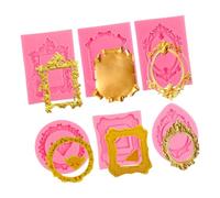 Lot de 6 formes de cadre de décoration de gâteaux, en silicone souple, formes d ' ornement pour fondant, gelée, dessert, gel, projets d ' argile, démoulage facile, bordures détaillées, moule de cadre