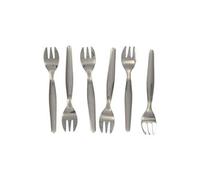 Fackelmann 32133 Lot de 6 fourchettes à huîtres, fourchette dessert, fourchettes pour huîtres, Acier inoxydable, Argenté, 12,5 cm