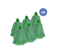 Lot de 6 franges à serpillière de rechange en microfibre Vert