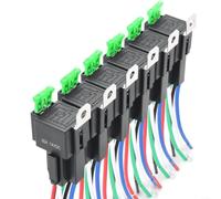 Lot de 6 fusibles SPST 12 V CC 5 broches avec fusibles 30 A et câblage 14 AWG pour feux de voiture, feux de brouillard, klaxons, ventilateurs