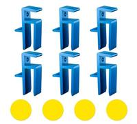 Lot de 6 gabarits de menuiserie pour tracer les bords d'armoire - Outil de marquage de précision 39 mm de diamètre - Matériau PP pour installation de charnière - 2,4 x 1,65 x 7,5 cm (bleu)
