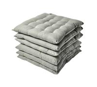 Lot de 6 Galette de Chaise Capitonnée 40 x 40 cm Gris
